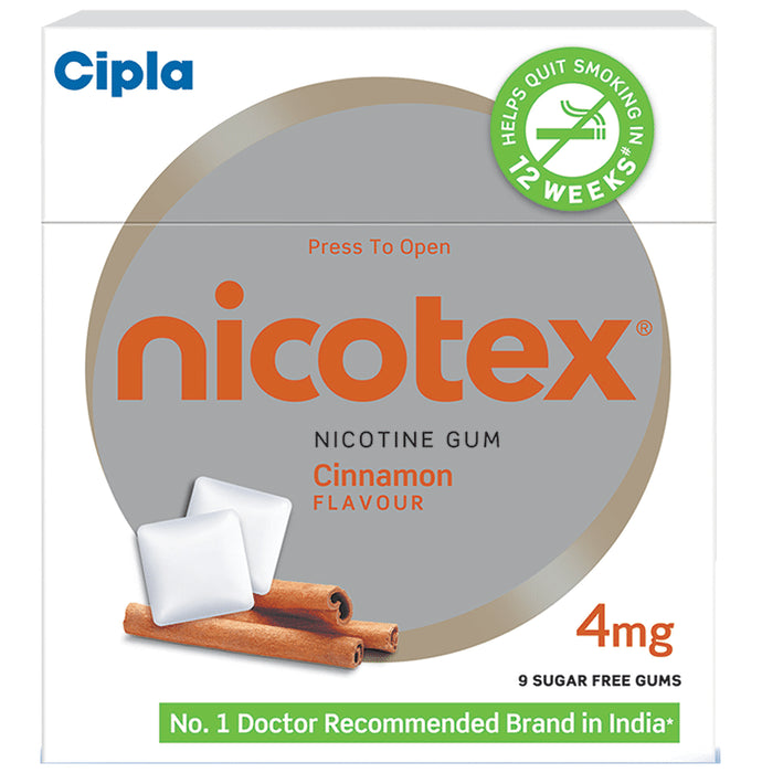 Nicotex 4mg Chewing Gums Cinnamon Sugar Free - Classic Derma