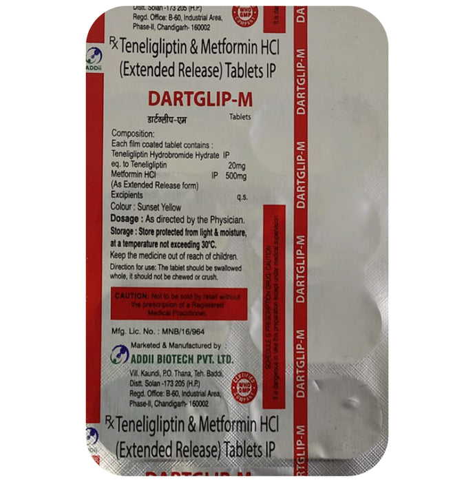 Dartglip M 500mg/20mg Tablet - Classic Derma