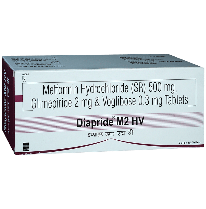 Diapride M2 HV 2mg/500mg/0.3mg Tablet SR