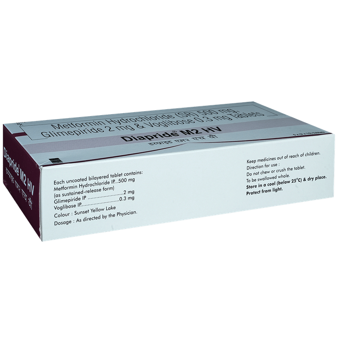 Diapride M2 HV 2mg/500mg/0.3mg Tablet SR