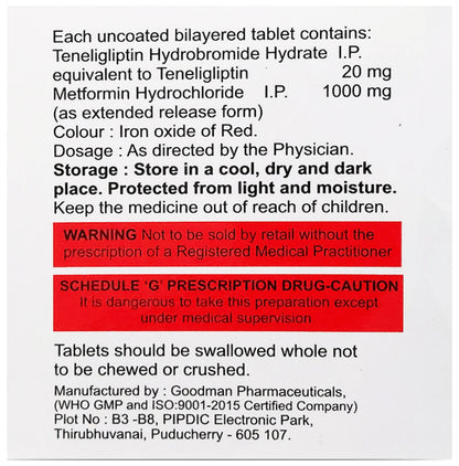Diaten-Max 1000mg/20mg Tablet