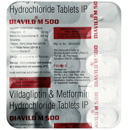 Diavild M 500mg/50mg Tablet - Classic Derma
