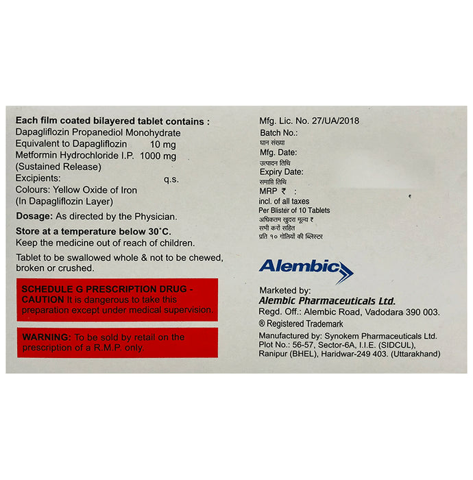 Donance M 10mg/1000mg Tablet SR