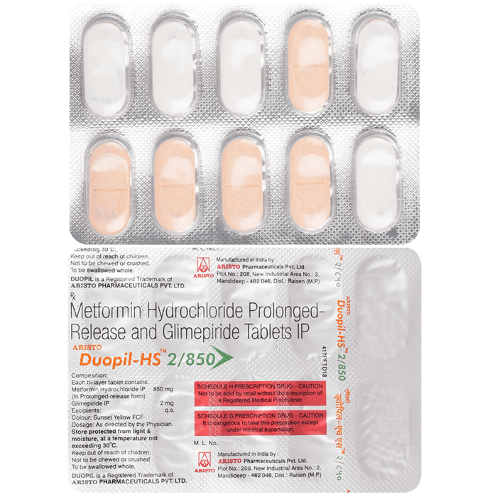 Duopil-HS 2/850 Tablet PR - Classic Derma