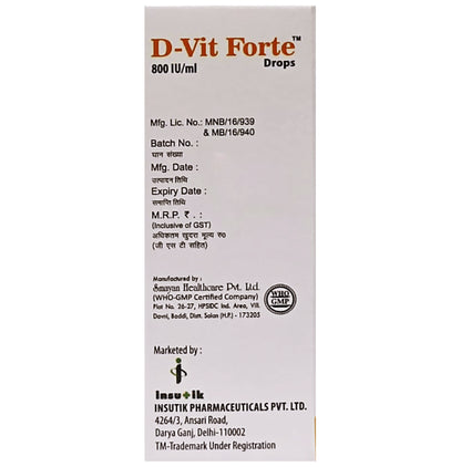 D-Vit Forte Oral Drops Strawberry