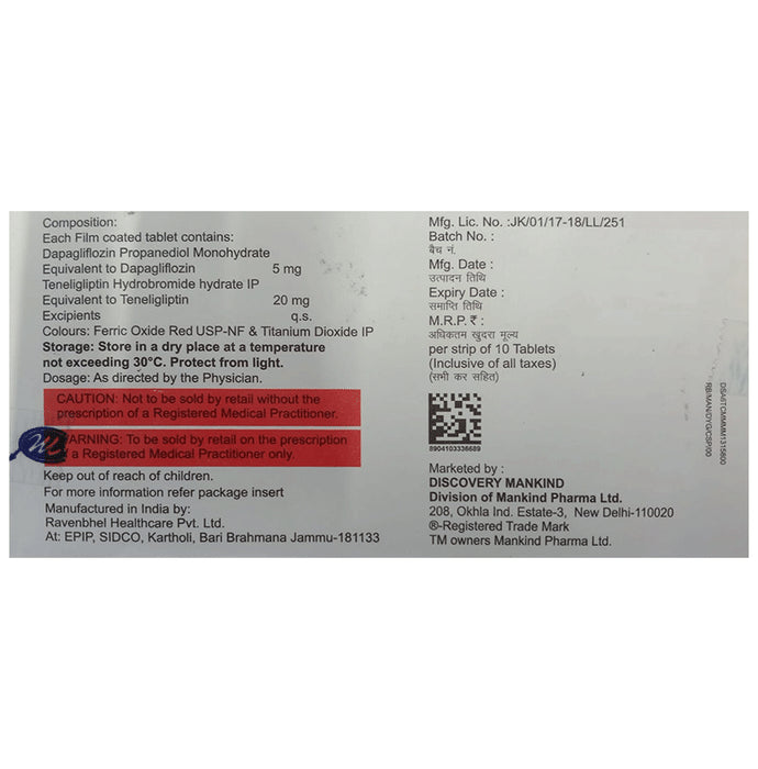 Dynaglipt D 5mg/20mg Tablet