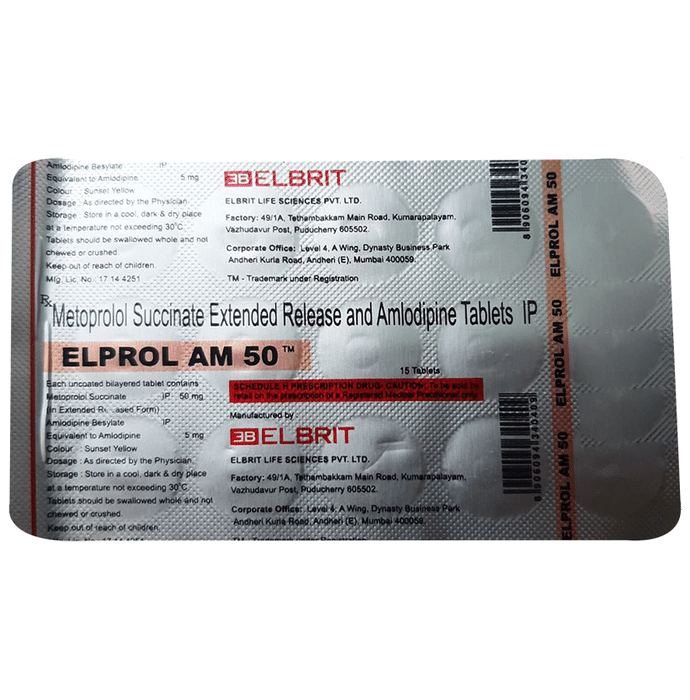 Elprol AM 5mg/50mg Tablet ER - Classic Derma