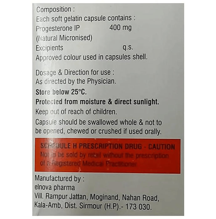 Emprogest 400 Soft Gelatin Capsule