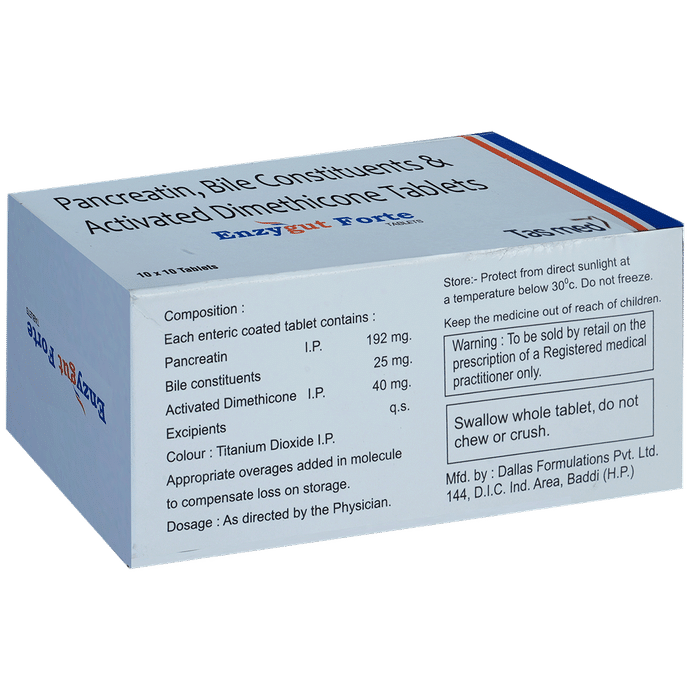 Enzygut Forte 192mg/25mg/40mg Tablet