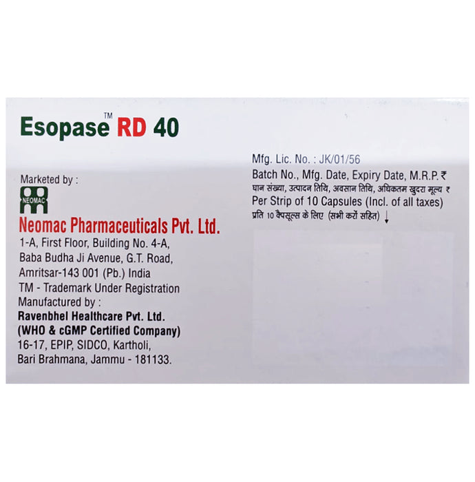 Esopase RD 40 Capsule SR