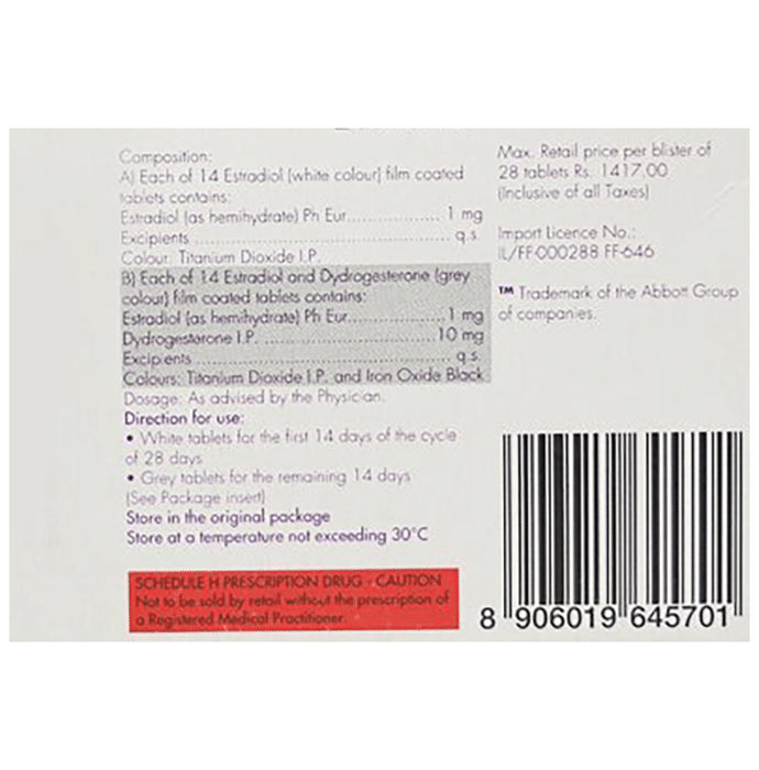 Femoston 1mg/1mg/10mg Tablet