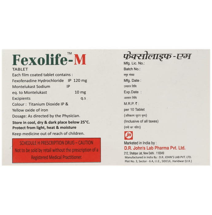 Fexolife M 10 mg/120 mg Tablet