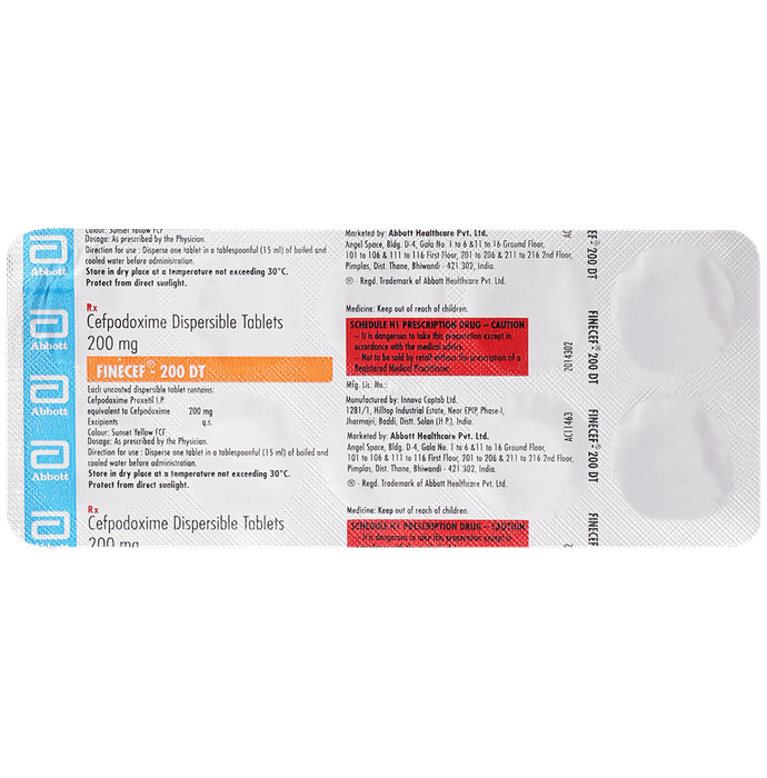 Finecef 200mg Tablet DT