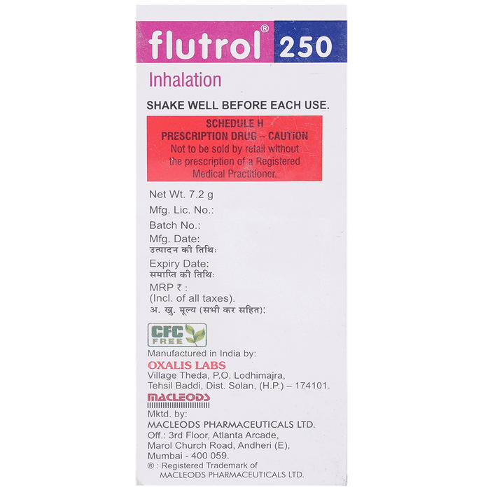 Flutrol 250 Inhaler