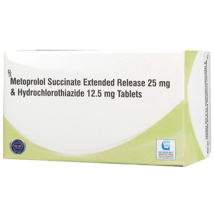 Genericart Metoprolol Succinate+Hydrochlorothiazide 25mg /12.5mg Tablet ER - Classic Derma