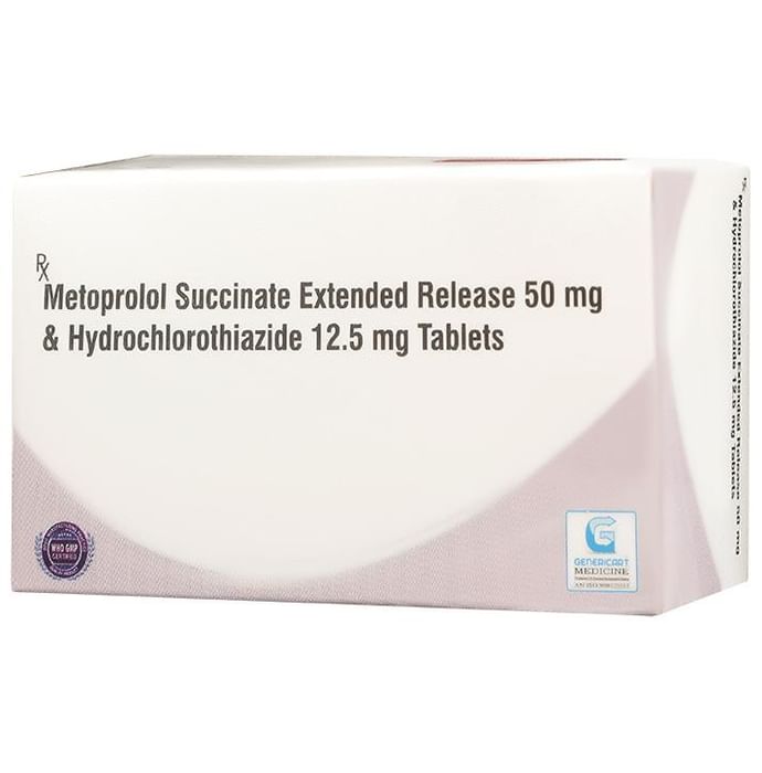 Genericart Metoprolol Succinate+Hydrochlorothiazide 50mg/12.5mg Tablet ER - Classic Derma
