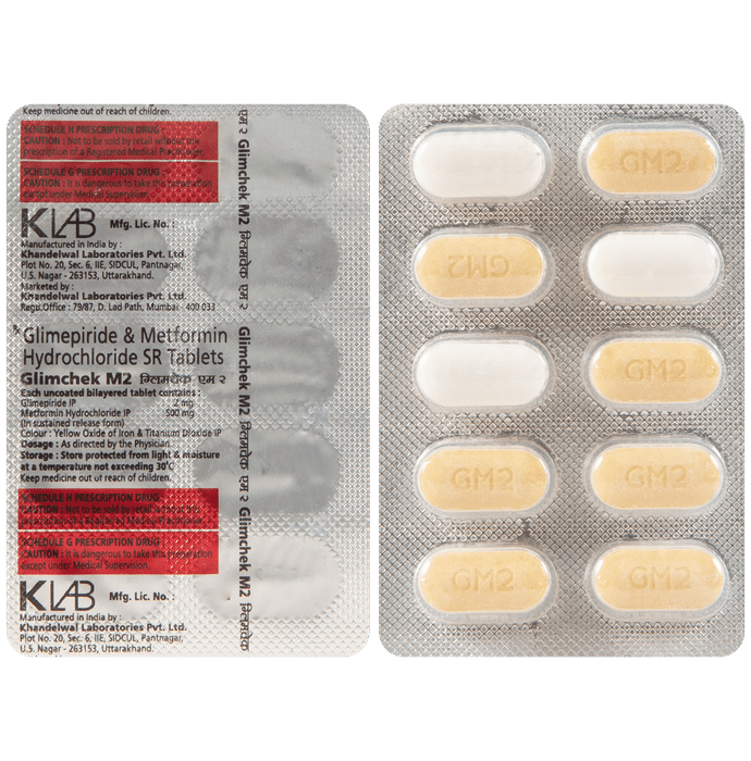 Glimchek M 2mg/500mg Tablet - Classic Derma