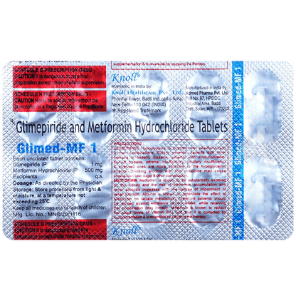 Glimed MF 1mg/500mg Tablet