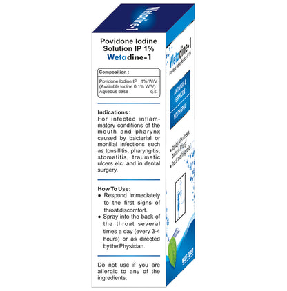 Wetadine 1 Mouth Spray Mint