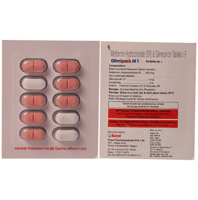 Glimipack M 1mg/500mg Tablet - Classic Derma