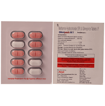 Glimipack M 1mg/500mg Tablet - Classic Derma