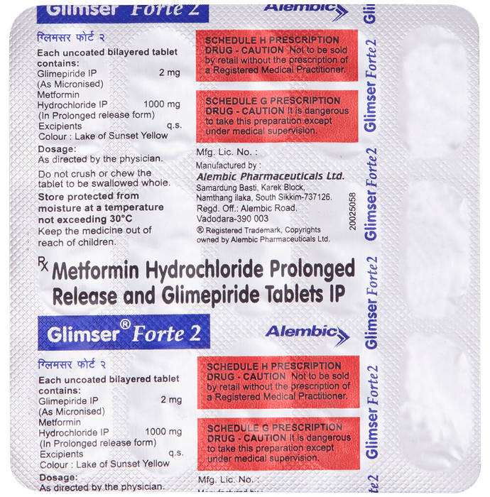 Glimser Forte 2 Tablet PR