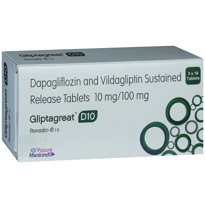 Gliptagreat D 10mg/100mg Tablet