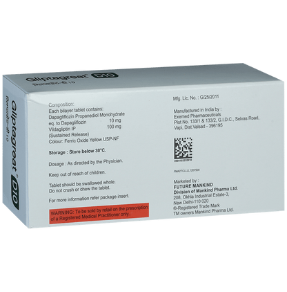 Gliptagreat D 10mg/100mg Tablet