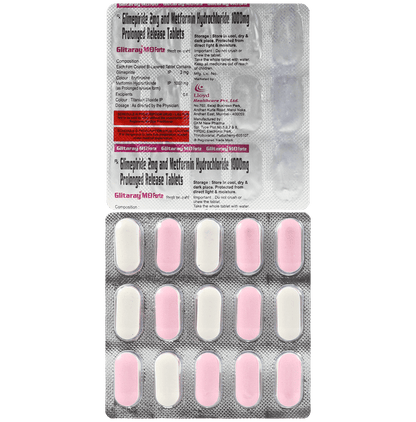 Glitaray M Forte 2mg/1000mg Tablet - Classic Derma