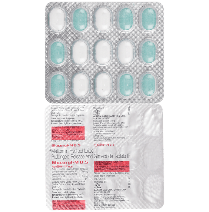 Glucoryl-M 0.5 mg Tablet - Classic Derma