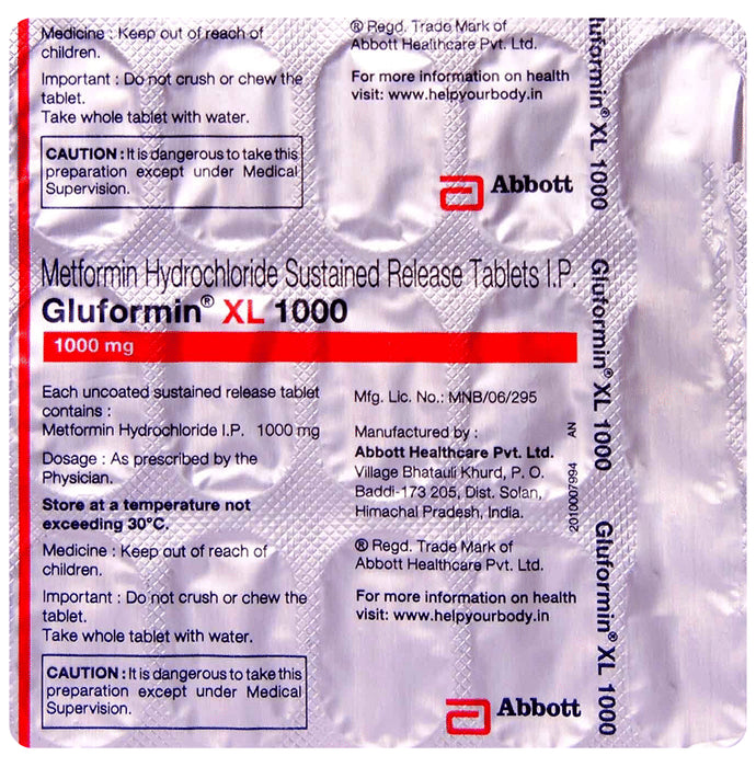 Gluformin XL New 1000 Tablet PR