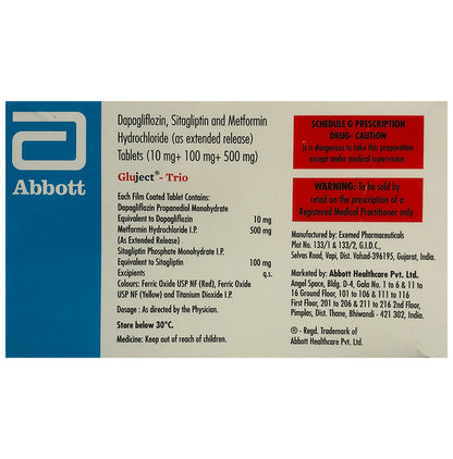 Gluject Trio 10mg/500mg/100mg Tablet