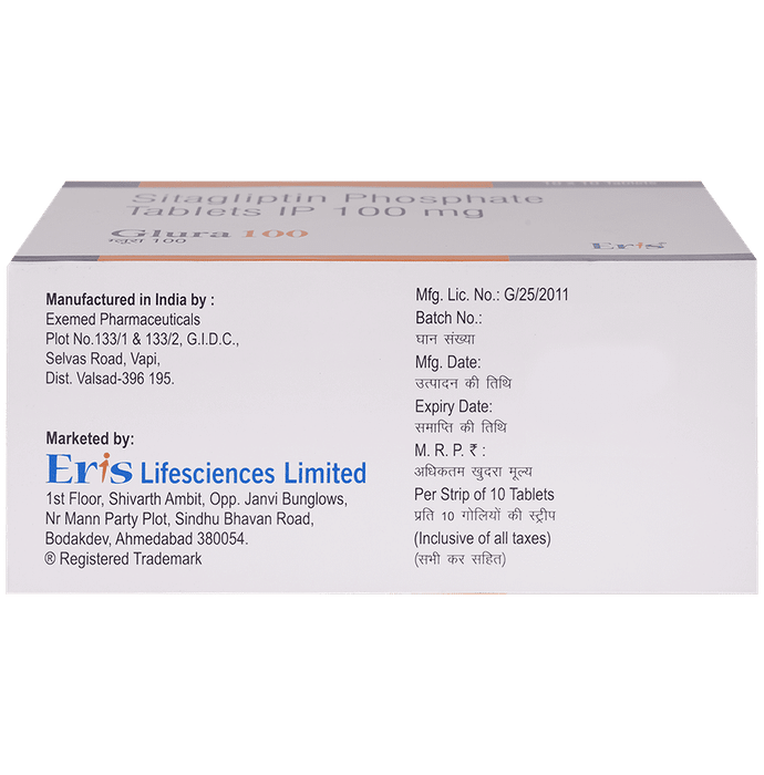 Glura 100mg Tablet
