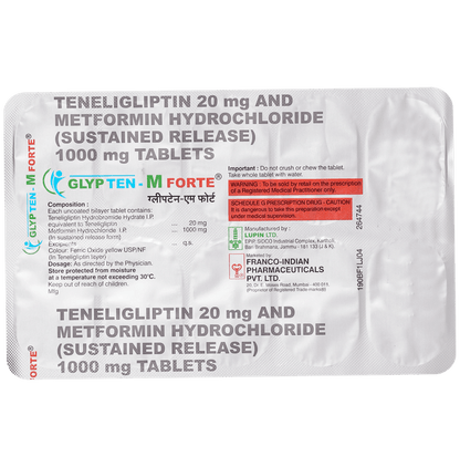 Glypten-M Forte 1000mg/20mg Tablet