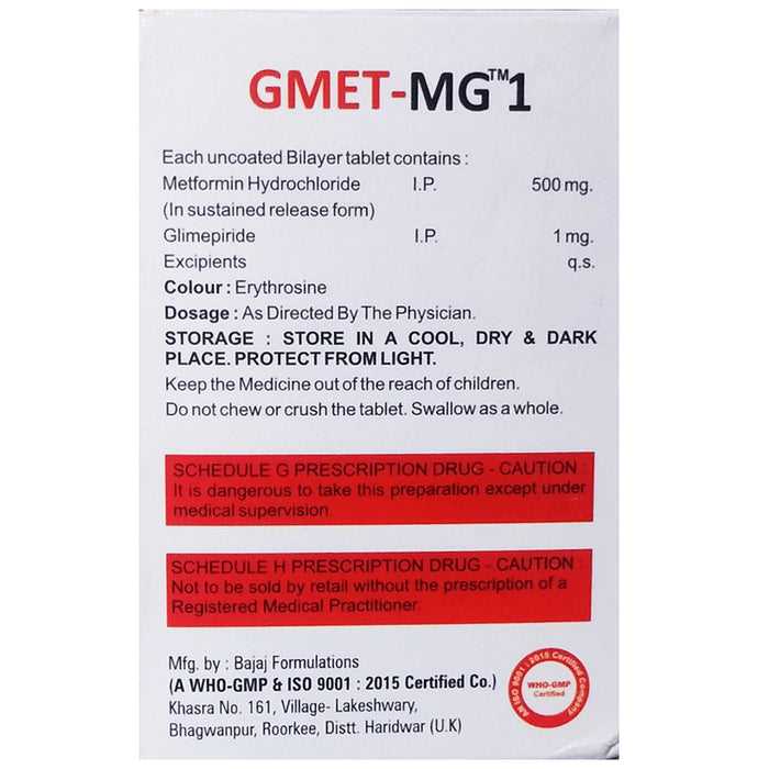 Buy Gmet-MG 1 Tablet SR Online | Classic Derma – Classic Derma-UAE