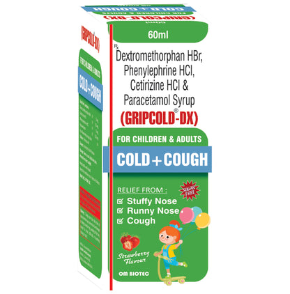 Gripcold-DX Syrup Strawberry Sugar Free - Classic Derma