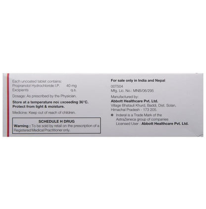 Inderal 40 Tablet