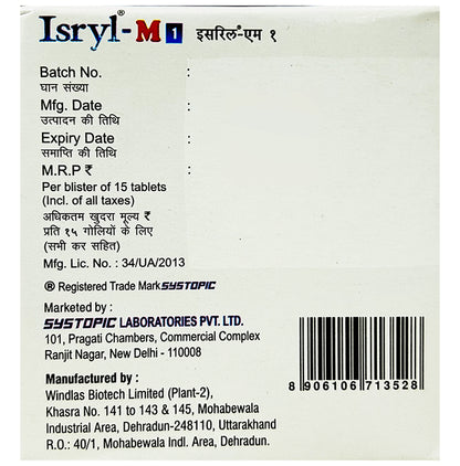 Isryl-M 1 Tablet PR