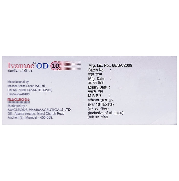 Ivamac OD 10mg Tablet PR