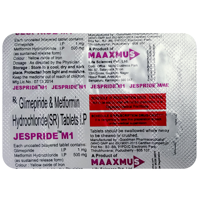 Jespride M 1mg/500mg Tablet - Classic Derma