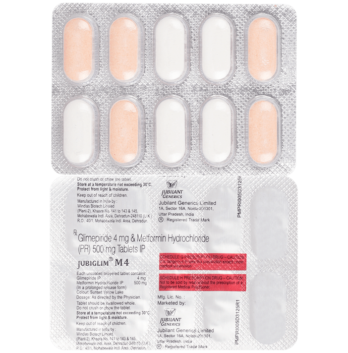 Jubiglim M 4mg/500mg Tablet - Classic Derma