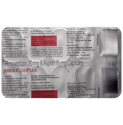 Jubira Plus 20mg/75mg Capsule - Classic Derma