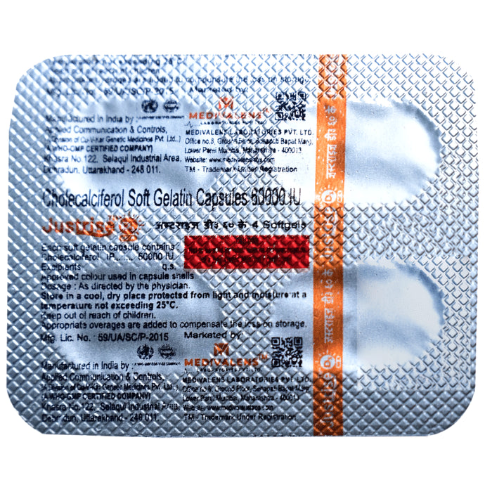 Justrise D3 60K Softgels