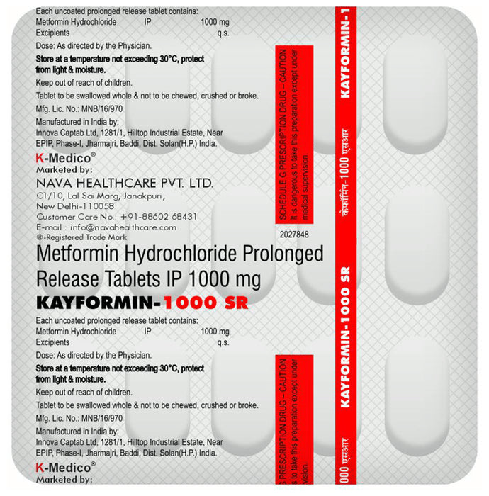 Kayformin 1000 SR Tablet