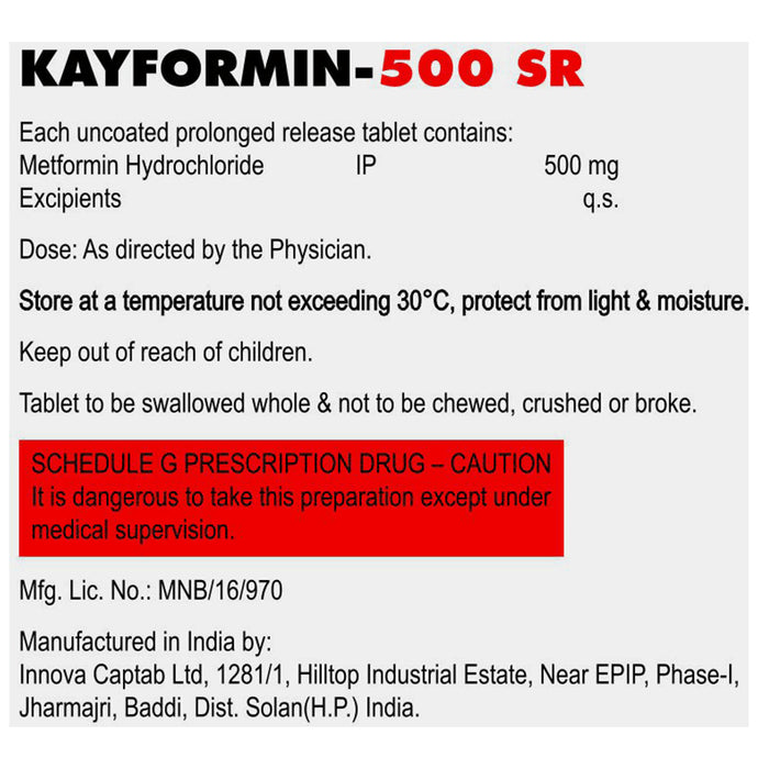 Kayformin 500 SR Tablet