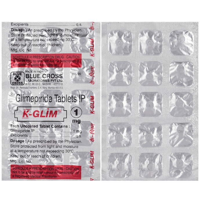 K-Glim 1mg Tablet - Classic Derma