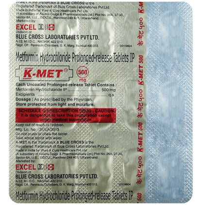 K-Met 500mg Tablet PR