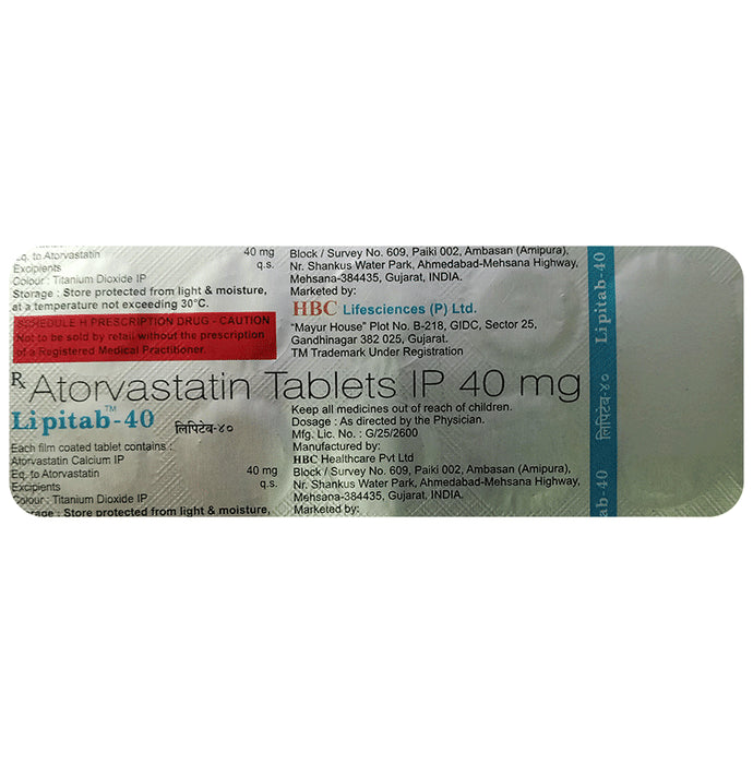 Lipitab 40mg Tablet - Classic Derma