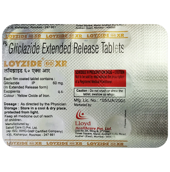 Loyzide 60mg Tablet XR - Classic Derma