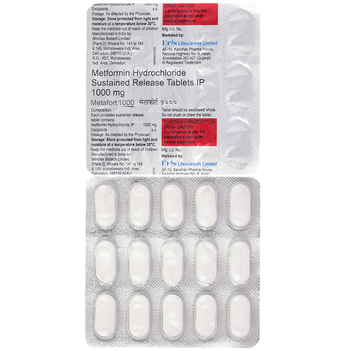 Metafort 1000 Tablet SR - Classic Derma